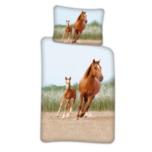 Køb BrandMac - Heste sengetøj - Brun - Str. 140x200 online billigt tilbud rabat tøj