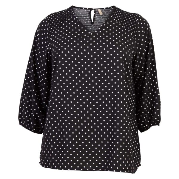 Køb Cassiopeia - Anette plus size bluse - Sort/Hvid - Str. 42/44 online billigt tilbud rabat tøj