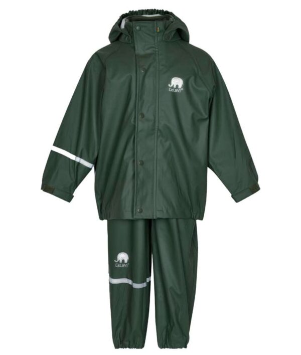 Køb CeLaVi - Basic børne regntøj - Mørkegrøn - Str. 150 online billigt tilbud rabat tøj