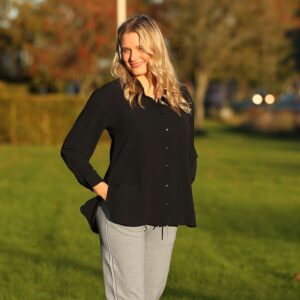 Køb ChaCha - Dame skjorte m. krave - Sort - Str. 2XL online billigt tilbud rabat tøj