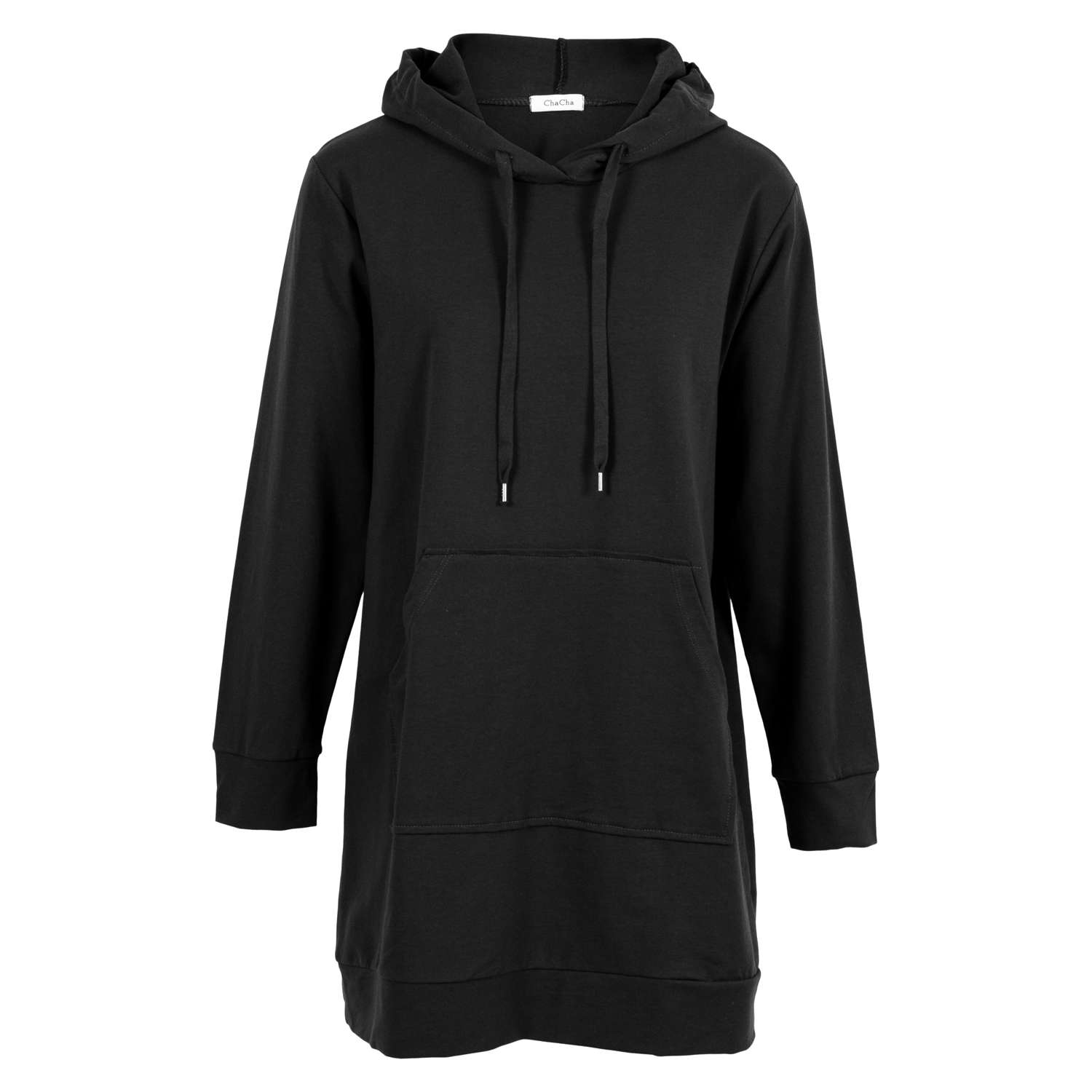 Køb ChaCha - Lang dame hættetrøje - Sort - Str. L/XL online billigt tilbud rabat tøj