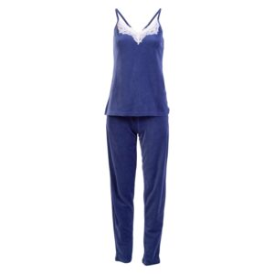 Køb Charlie Choe - Dame velour sæt - Blå - Str. L online billigt tilbud rabat tøj
