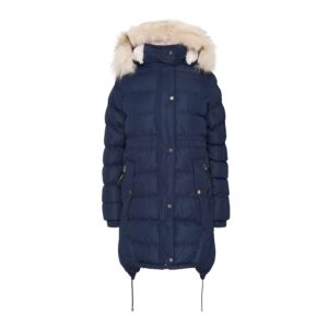 Køb Cold - Pom pom dame parka vinterjakke - Navy - Str. 38 online billigt tilbud rabat tøj