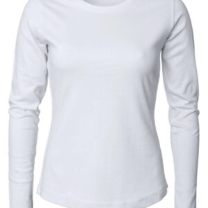 Køb Dame langærmet T-shirt - Hvid - Str. 3XL online billigt tilbud rabat tøj