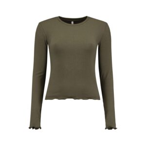 Køb Hailys - Cropped bluse - Khaki - Str. M online billigt tilbud rabat tøj