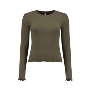 Køb Hailys - Cropped bluse - Khaki - Str. S online billigt tilbud rabat tøj