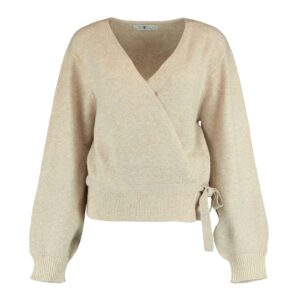 Køb Hailys - Dame strik m. bindebånd - Beige - Str. L online billigt tilbud rabat tøj