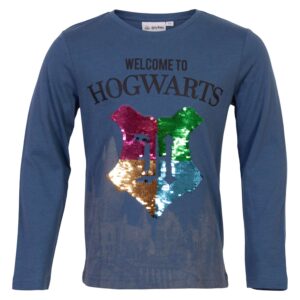 Køb Harry Potter - Børne langærmet t-shirt - Blå - Str. 116 online billigt tilbud rabat tøj