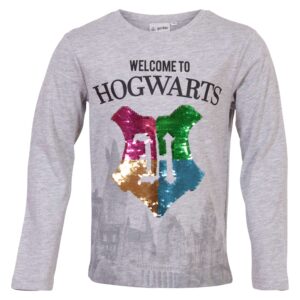 Køb Harry Potter - Børne langærmet t-shirt - Grå - Str. 116 online billigt tilbud rabat tøj