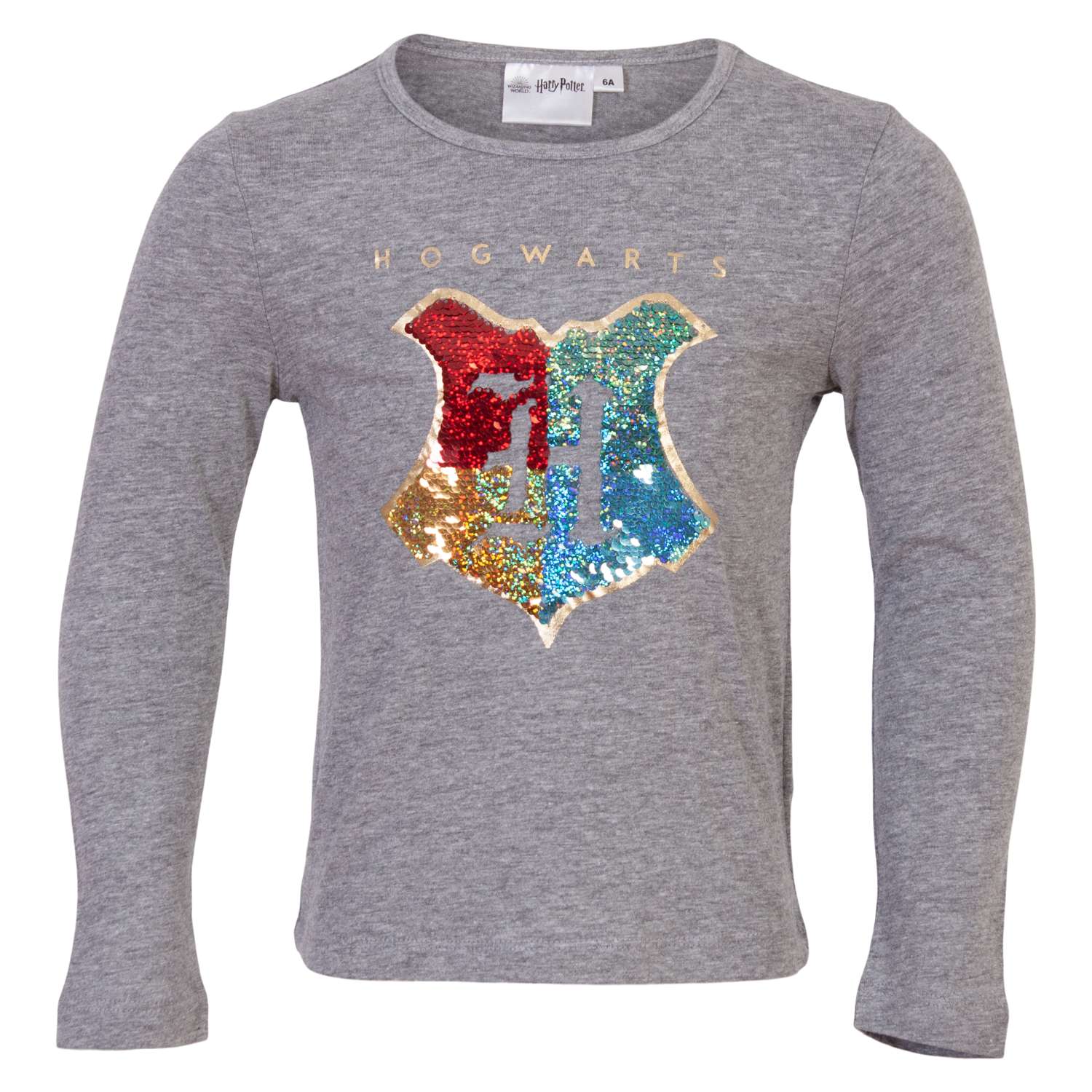 Køb Harry Potter - Børne langærmet t-shirt - Grå - Str. 128 online billigt tilbud rabat tøj