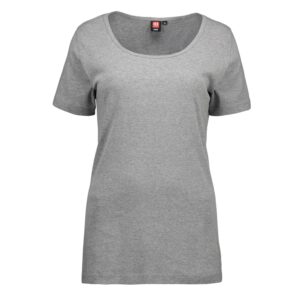 Køb ID - Dame t-shirt - Grå meleret - Str. L online billigt tilbud rabat tøj