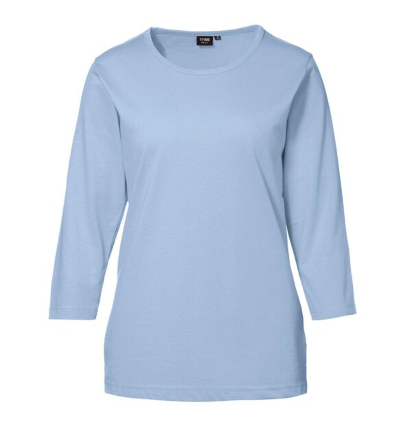 Køb ID - Dame t-shirt m. 3/4 ærmer - Lyseblå - Str. 2XL online billigt tilbud rabat tøj