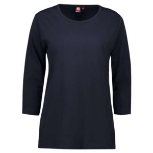 Køb ID - Dame t-shirt m. 3/4 ærmer - Navy - Str. L online billigt tilbud rabat tøj