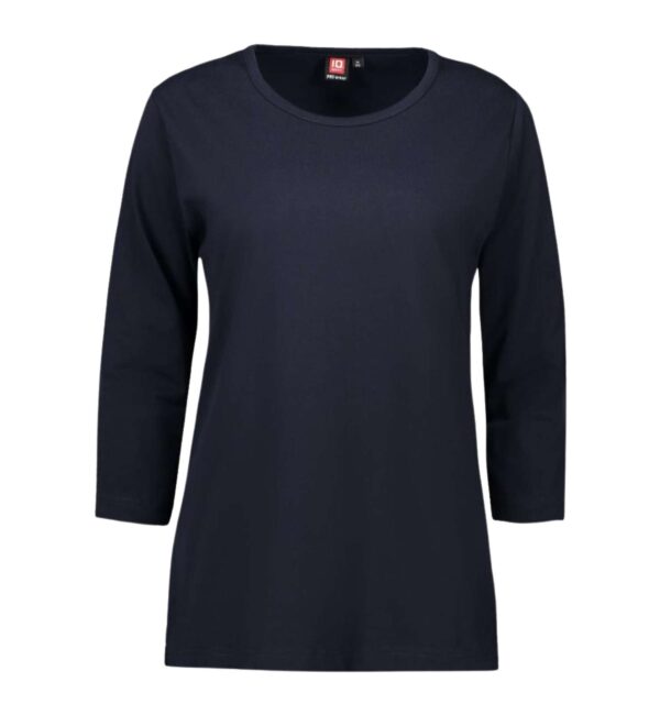 Køb ID - Dame t-shirt m. 3/4 ærmer - Navy - Str. M online billigt tilbud rabat tøj