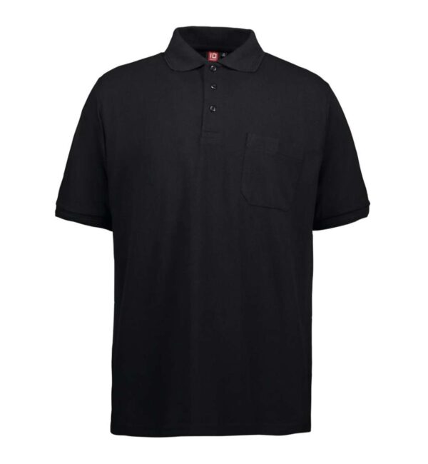 Køb ID - Herre polo m. lomme - Sort - Str. 2XL online billigt tilbud rabat tøj