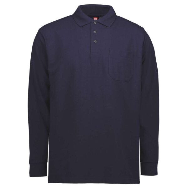 Køb ID - Langærmet herre polo - Navy - Str. 2XL online billigt tilbud rabat tøj