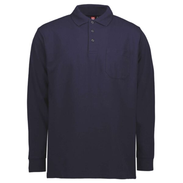 Køb ID - Langærmet herre polo - Navy - Str. 6XL online billigt tilbud rabat tøj