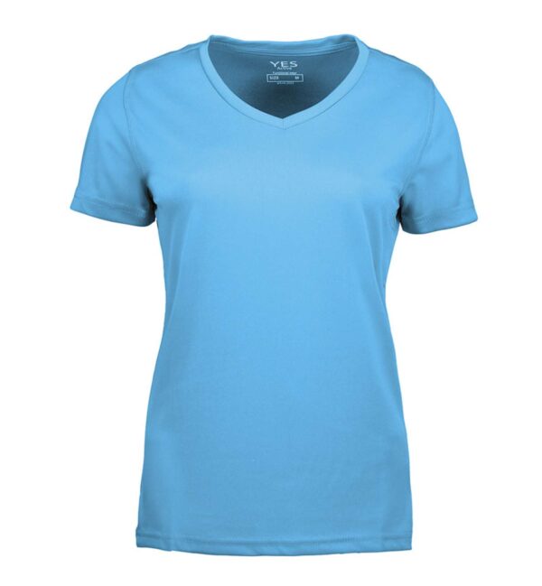 Køb ID - T-shirt m. V-hals - Cyan - Str. 2XL online billigt tilbud rabat tøj