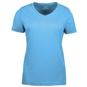 Køb ID - T-shirt m. V-hals - Cyan - Str. 3XL online billigt tilbud rabat tøj