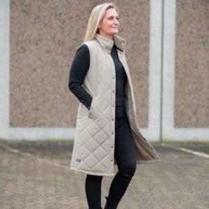 Køb KOPENHAKEN - Daisy lang quiltet damevest - Sand - Str. 50 online billigt tilbud rabat tøj