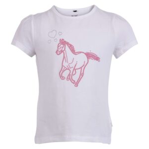 Køb Me Too - Pige T-shirt m. hest - Hvid - Str. 110 online billigt tilbud rabat tøj