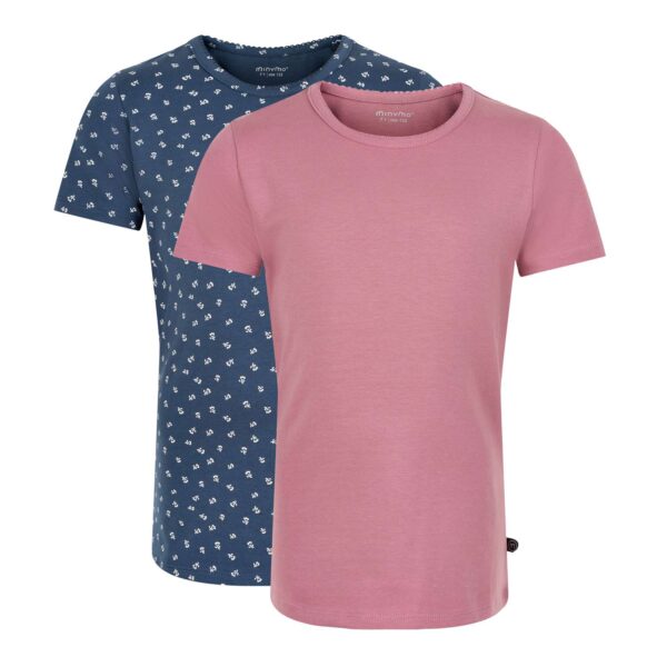 Køb Minymo - Børne T-shirt 2-pak - Navy - Str. 134 online billigt tilbud rabat tøj