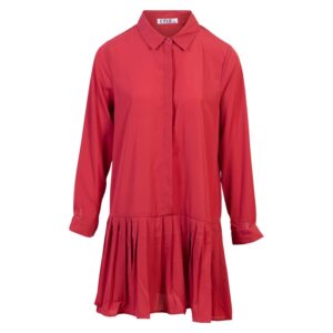 Køb NN - Dame kjole m. plissé - Rød - Str. L/XL online billigt tilbud rabat tøj
