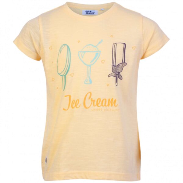 Køb Queenz - Ice pige T-shirt - Gul - Str. 122/128 online billigt tilbud rabat tøj