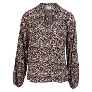Køb Vila - Blomstret dame bluse - Sort - Str. 34 online billigt tilbud rabat tøj