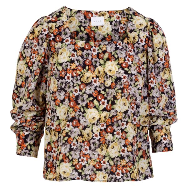 Køb Vila - Bluse m. blomsterprint - Multi - Str. 36 online billigt tilbud rabat tøj