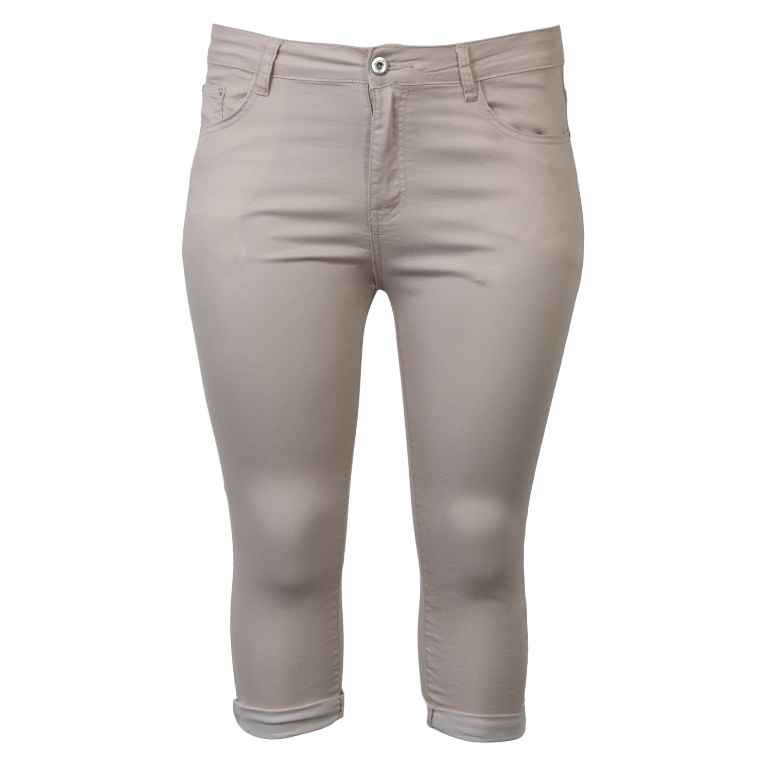 Køb BS Jeans Dame Capri - Beige - 42 online billigt tilbud rabat tøj