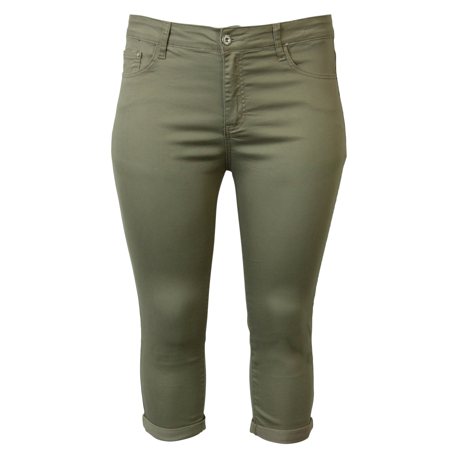 Køb BS Jeans Dame Capri - Khaki - 42 online billigt tilbud rabat tøj