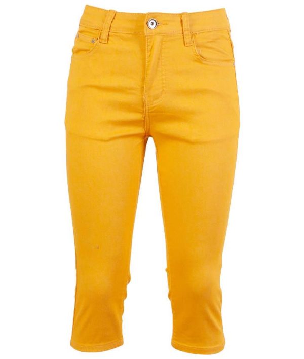 Køb BS Jeans Dame Capri - Mustard - 36 online billigt tilbud rabat tøj