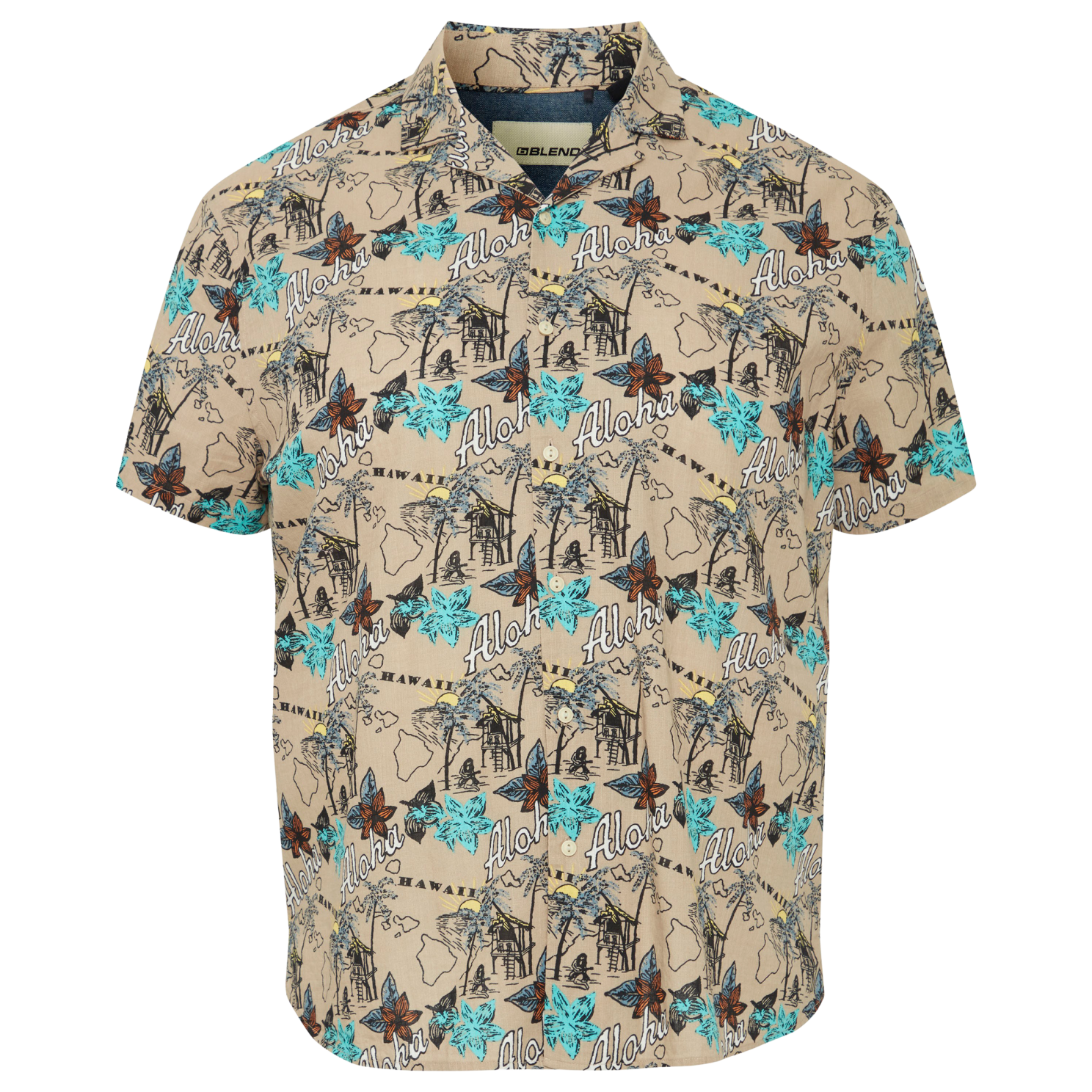 Køb Blend Herre Kortærmet skjorte - Crockery - 3XL online billigt tilbud rabat tøj