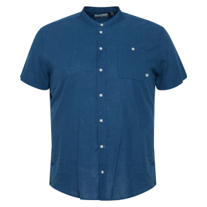 Køb Blend Herre Kortærmet skjorte i hørmix - Navy Peony - 4XL online billigt tilbud rabat tøj