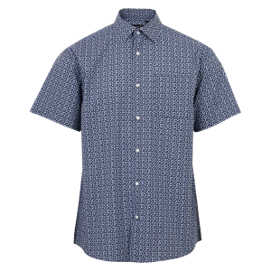 Køb Carnét Ash Herre Kortærmet skjorte - DK Blue AOP - 3XL online billigt tilbud rabat tøj