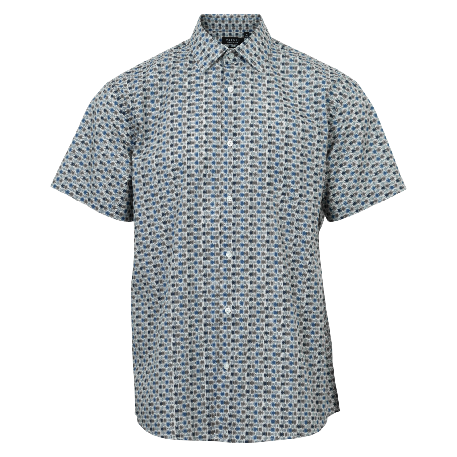 Køb Carnét Ash Herre Kortærmet skjorte - Sand AOP - M online billigt tilbud rabat tøj