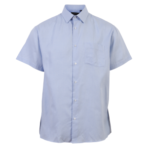 Køb Carnét Oak Herre Kortærmet skjorte - Light Blue Check - XL online billigt tilbud rabat tøj