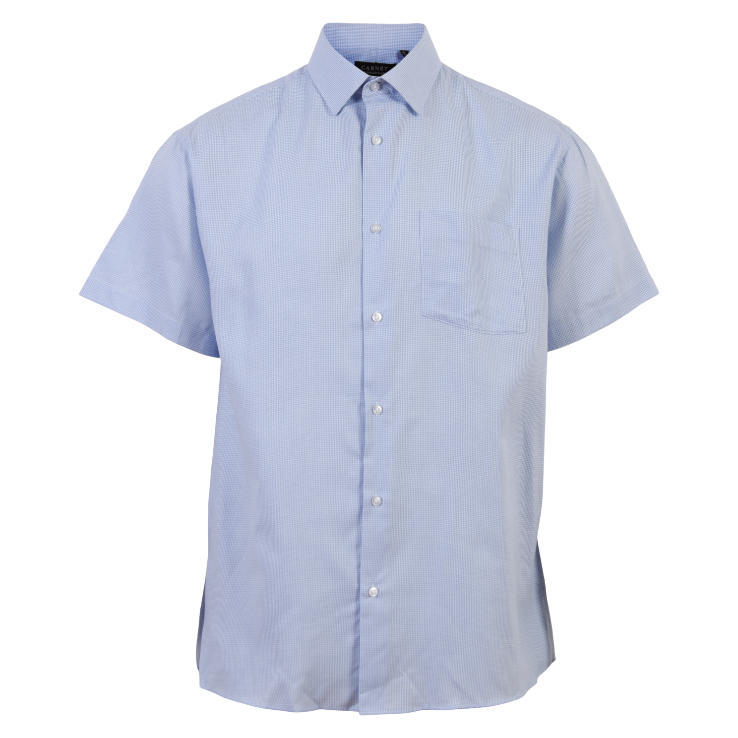 Køb Carnét Oak Herre Kortærmet skjorte - Light Blue Check - 3XL online billigt tilbud rabat tøj
