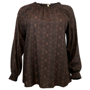 Køb Cassiopeia Milleline Dame Bluse - Brown Combi - 50/52 online billigt tilbud rabat tøj