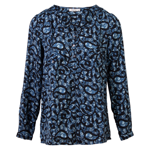 Køb ChaCha Dame Bluse - Print 1 Blue - L online billigt tilbud rabat tøj