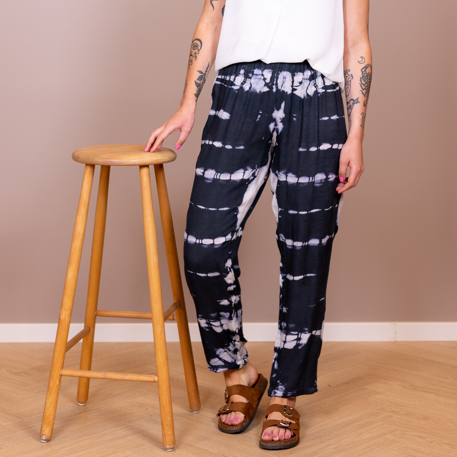 Køb ChaCha Dame Bukser - Navy - Grey/M online billigt tilbud rabat tøj