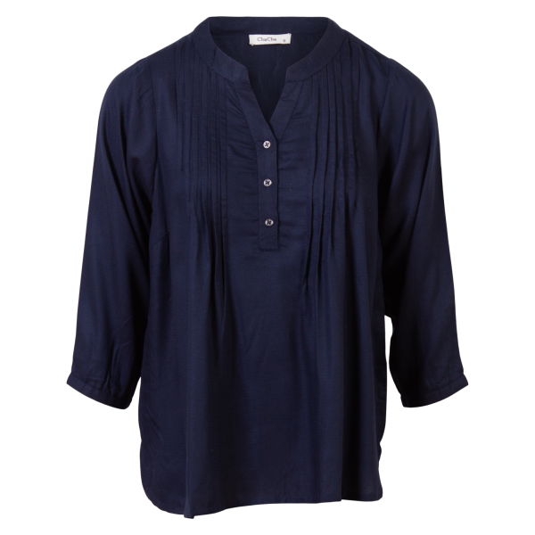 Køb ChaCha Shirt Dobby Dame Skjorte - Midnight Blue - S online billigt tilbud rabat tøj