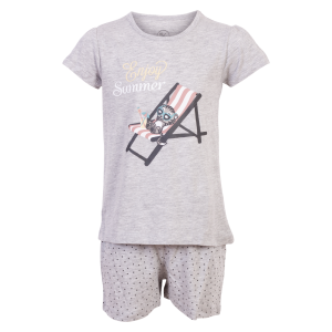 Køb Crossbow Pige Nattøjssæt - Lysegrå - 98/104 online billigt tilbud rabat tøj