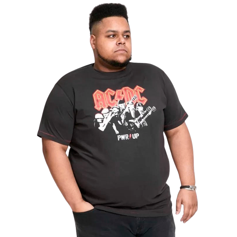 Køb D5555 AC/DC Herre T-shirt - Washed Black - 7XL online billigt tilbud rabat tøj