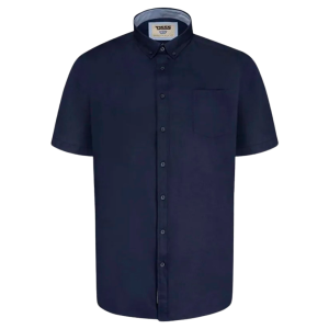 Køb D5555 James Herre Kortærmet skjorte - Navy - 3XL online billigt tilbud rabat tøj