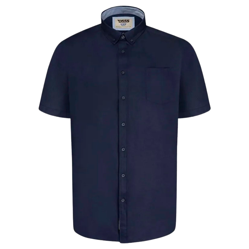 Køb D5555 James Herre Kortærmet skjorte - Navy - 3XL online billigt tilbud rabat tøj