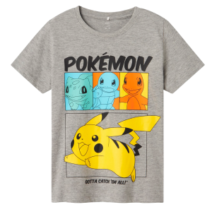 Køb Guppy Alex Pokemon Børne T-shirt - Grey Melange/ Multi Print - 110 online billigt tilbud rabat tøj