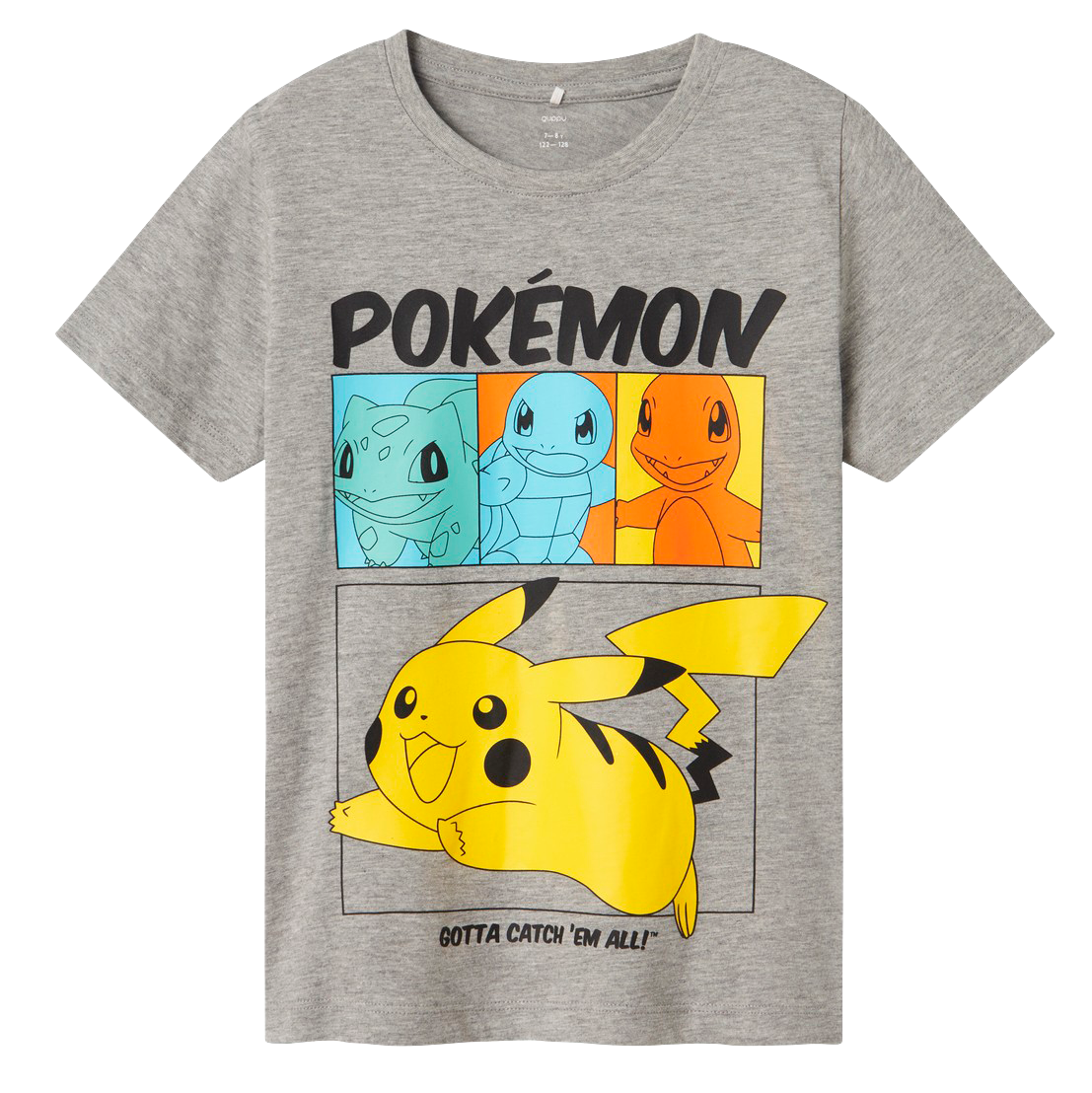 Køb Guppy Alex Pokemon Børne T-shirt - Grey Melange/ Multi Print - 110 online billigt tilbud rabat tøj