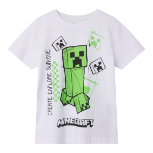 Køb Guppy Minecraft Børne T-shirt - Bright White - 110 online billigt tilbud rabat tøj
